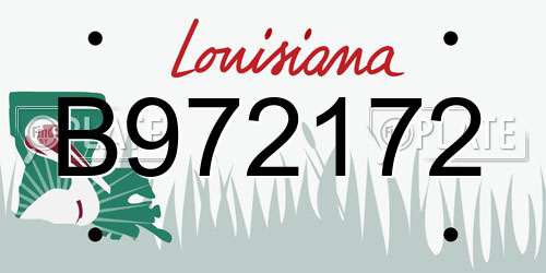 B972172 Louisiana License Plate