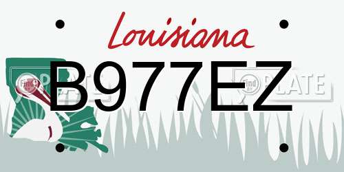 B977EZ Louisiana License Plate