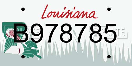 B978785 Louisiana License Plate