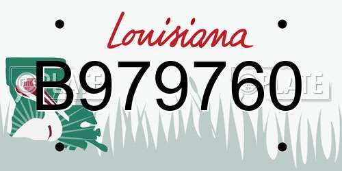 B979760 Louisiana License Plate