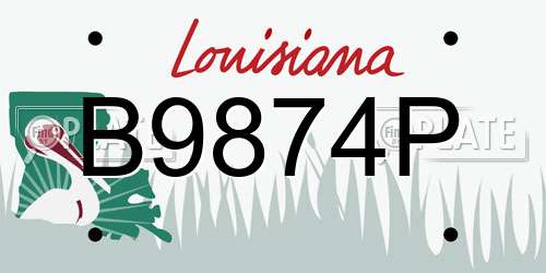 B9874P Louisiana License Plate