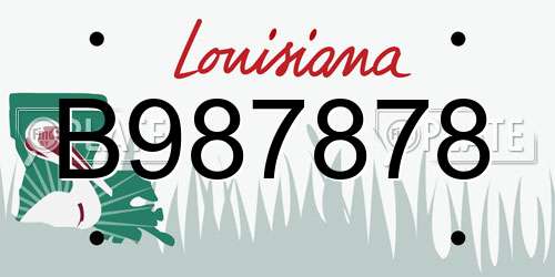 B987878 Louisiana License Plate