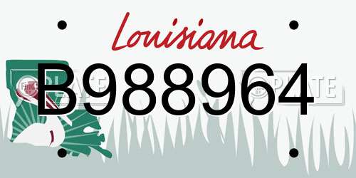B988964 Louisiana License Plate