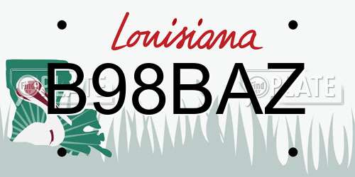 B98BAZ Louisiana License Plate