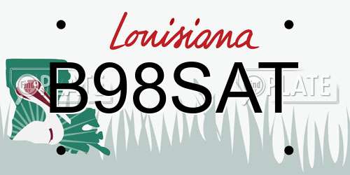 B98SAT Louisiana License Plate