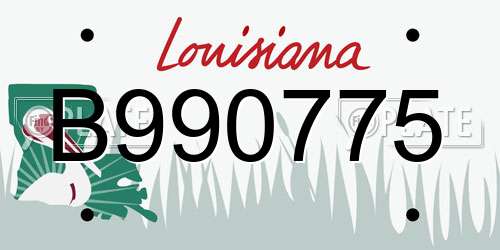 B990775 Louisiana License Plate