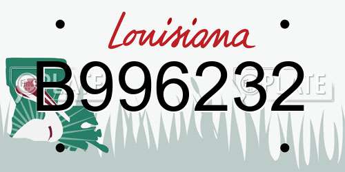 B996232 Louisiana License Plate