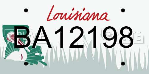 BA12198 Louisiana License Plate