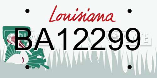 BA12299 Louisiana License Plate