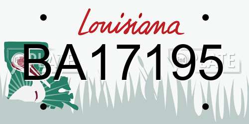 BA17195 Louisiana License Plate