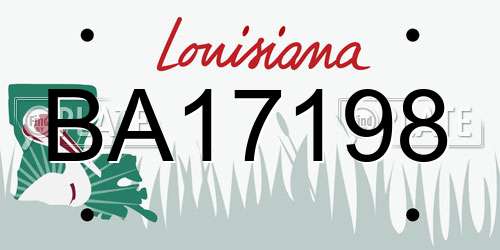 BA17198 Louisiana License Plate