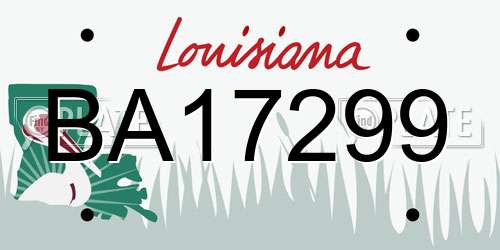 BA17299 Louisiana License Plate