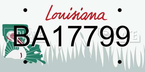 BA17799 Louisiana License Plate