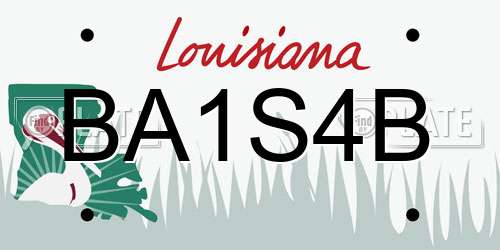BA1S4B Louisiana License Plate