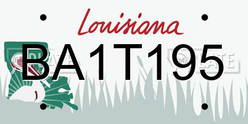 BA1T195 Louisiana License Plate