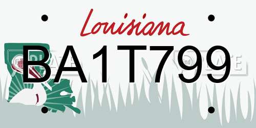 BA1T799 Louisiana License Plate