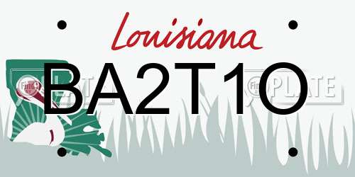 BA2T1O Louisiana License Plate