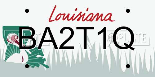 BA2T1Q Louisiana License Plate