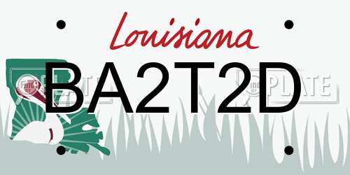 BA2T2D Louisiana License Plate