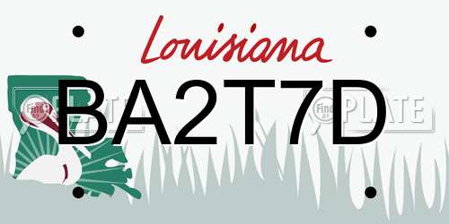 BA2T7D Louisiana License Plate