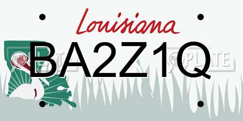 BA2Z1Q Louisiana License Plate