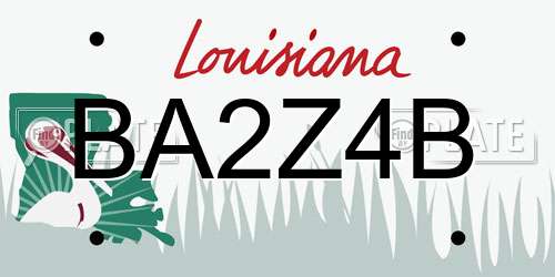 BA2Z4B Louisiana License Plate