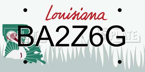 BA2Z6G Louisiana License Plate