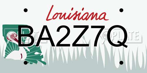 BA2Z7Q Louisiana License Plate
