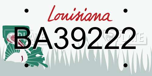 BA39222 Louisiana License Plate