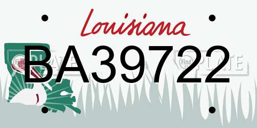 BA39722 Louisiana License Plate