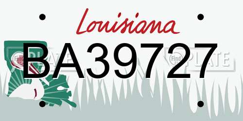 BA39727 Louisiana License Plate