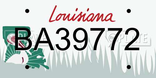 BA39772 Louisiana License Plate