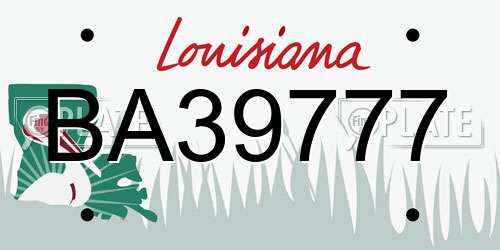 BA39777 Louisiana License Plate
