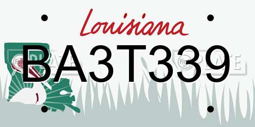 BA3T339 Louisiana License Plate