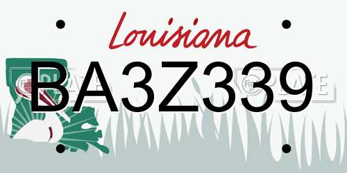 BA3Z339 Louisiana License Plate