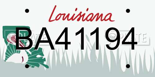 BA41194 Louisiana License Plate