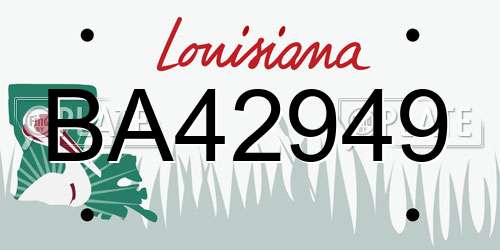 BA42949 Louisiana License Plate