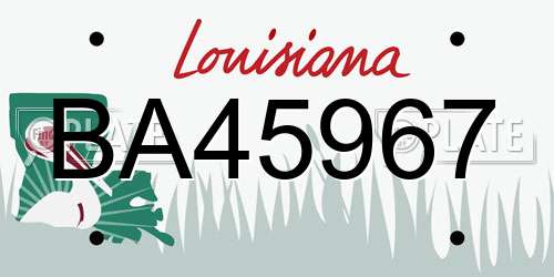 BA45967 Louisiana License Plate