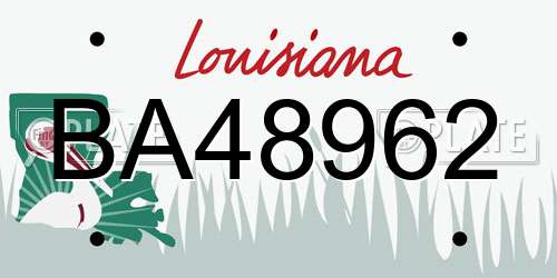 BA48962 Louisiana License Plate