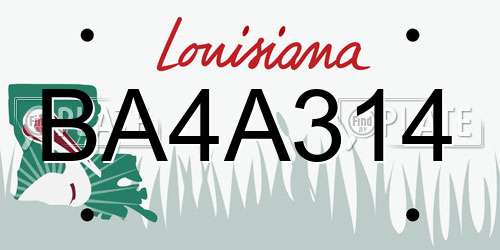 BA4A314 Louisiana License Plate