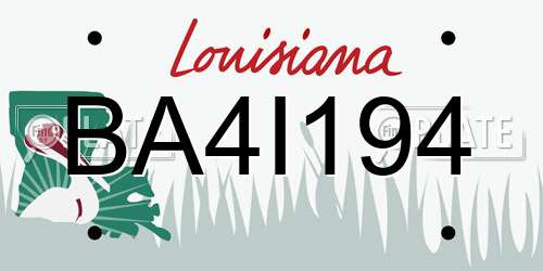 BA4I194 Louisiana License Plate