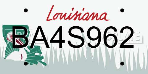 BA4S962 Louisiana License Plate