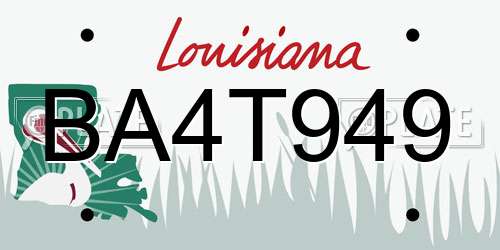 BA4T949 Louisiana License Plate
