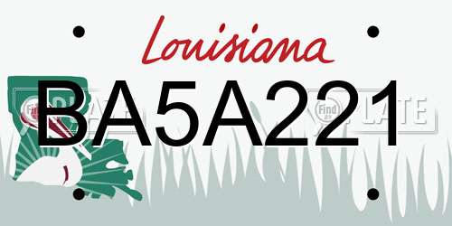 BA5A221 Louisiana License Plate