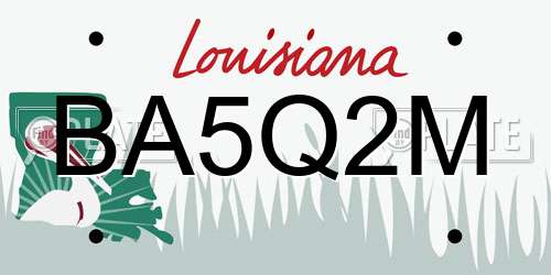 BA5Q2M Louisiana License Plate
