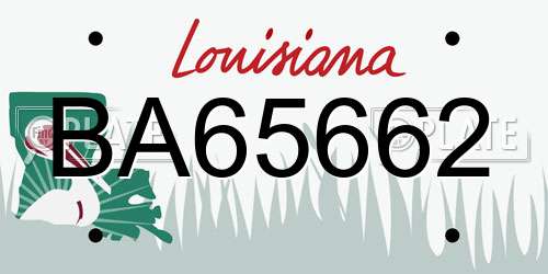BA65662 Louisiana License Plate