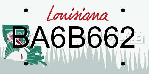 BA6B662 Louisiana License Plate