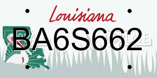 BA6S662 Louisiana License Plate