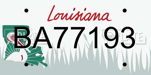 BA77193 Louisiana License Plate