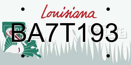 BA7T193 Louisiana License Plate